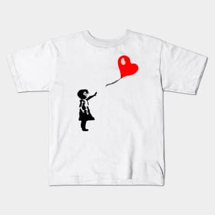 Banksy Little Girl And Heart Shaped Balloon Kids T-Shirt